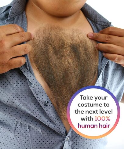 Brown Fake Chest Hair - Professional Lace Backed Costume Body Hair - 100% Human Hair Chest Hair Wig in Saudi Arabia