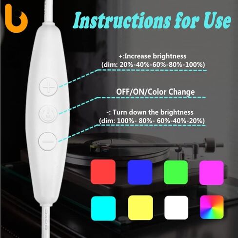 BiJun الآن يلعب حامل سجل الفينيل، حامل سجل الفينيل على الحائط حامل عرض الفينيل الخشبي رف سجل لعرض ألبوم الفينيل وحامل تخزين LPS مع أضواء متعددة الألوان in Kuwait