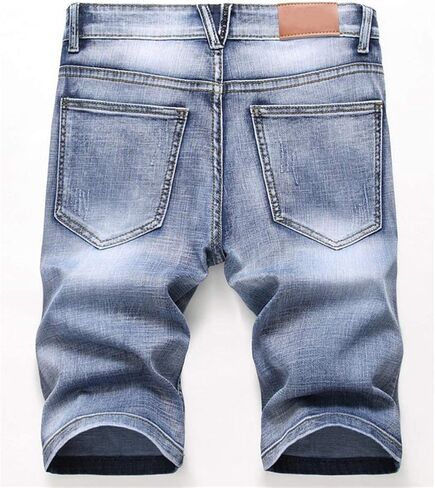 Betusline Mens Jean Shorts Distressed Ripped Denim Shorts Summer Casual Classic Straight Short Jeans in Kuwait
