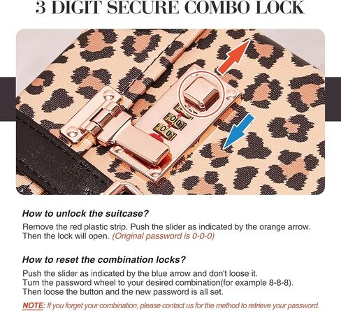Unitravel Vintage Suitcase Set for Women, 3 Piece PU Leather Retro Luggage Sets, Hardside Spinner Travel Trunk with Combo Lock, 20''/24''/28'', Leopard in Saudi Arabia