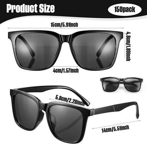 150 حزمة من النظارات الشمسية للحفلات المفضلة من البلاستيك الأسود العتيق طراز الثمانينيات من النظارات الشمسية بالجملة للأطفال البالغين وحشو حقيبة جودي هدية السنة المدرسية لمستلزمات حفلات أعياد الميلاد ومجموعة حمام السباحة in Kuwait