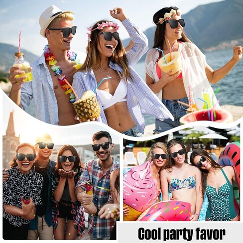 150 حزمة من النظارات الشمسية للحفلات المفضلة من البلاستيك الأسود العتيق طراز الثمانينيات من النظارات الشمسية بالجملة للأطفال البالغين وحشو حقيبة جودي هدية السنة المدرسية لمستلزمات حفلات أعياد الميلاد ومجموعة حمام السباحة in Kuwait