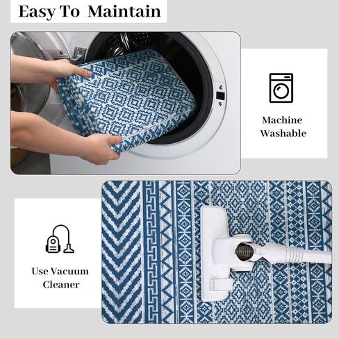 سجادة CAROMIO مقاس 10 × 13 كبيرة جدًا لغرفة المعيشة، سجادة قابلة للغسل، سجادة أرضية بوهو لهجة، سجادة مغربية ذات كومة منخفضة غير قابلة للانزلاق، سجادة مغربية هندسية، غطاء أرضيات المزرعة لغرفة النوم، ديكور المنزل، أسود in Kuwait