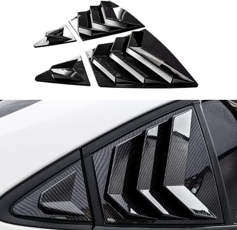 2PCS Rear Side Window Louvers Compatible with Toyota Corolla 2020-2022 Air Vent Scoop Sun Shade Shutter Auto Exterior Decoration Trim Accessories (Gloss Black) in Saudi Arabia