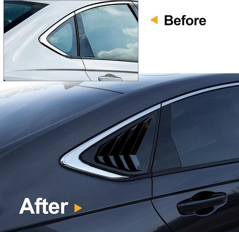 Thenice for 11th Gen Accord Racing Style Rear Side Window Louvers Blinds Air Vent Scoop Shades Cover Compatible with Honda Accord 2023 2024 -Piano Black in Saudi Arabia