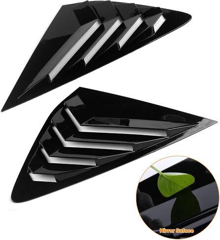 Thenice for 11th Gen Accord Racing Style Rear Side Window Louvers Blinds Air Vent Scoop Shades Cover Compatible with Honda Accord 2023 2024 -Piano Black in Saudi Arabia