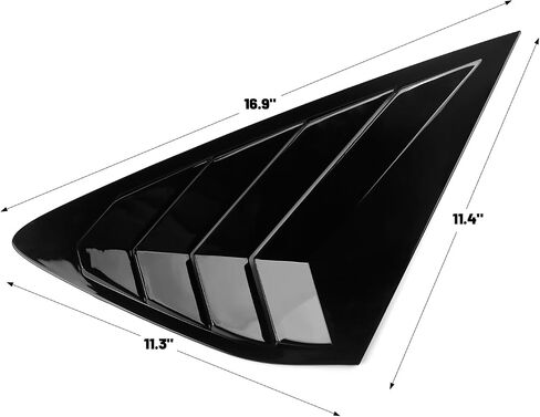 Thenice for 11th Gen Accord Racing Style Rear Side Window Louvers Blinds Air Vent Scoop Shades Cover Compatible with Honda Accord 2023 2024 -Piano Black in Saudi Arabia