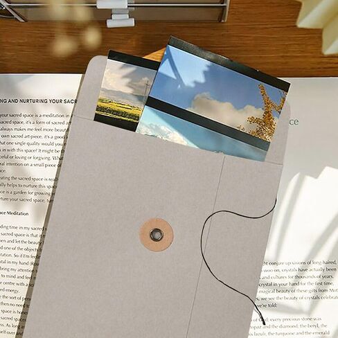 10 Pcs Kraft Paper String Envelope File Folder A5 Size Vertical Document Bill Cards Storage Organizer File Bag with Button String Tie Closure Bag File Folder Project Pockets for School Office in Kuwait