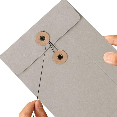 10 Pcs Kraft Paper String Envelope File Folder A5 Size Vertical Document Bill Cards Storage Organizer File Bag with Button String Tie Closure Bag File Folder Project Pockets for School Office in Kuwait