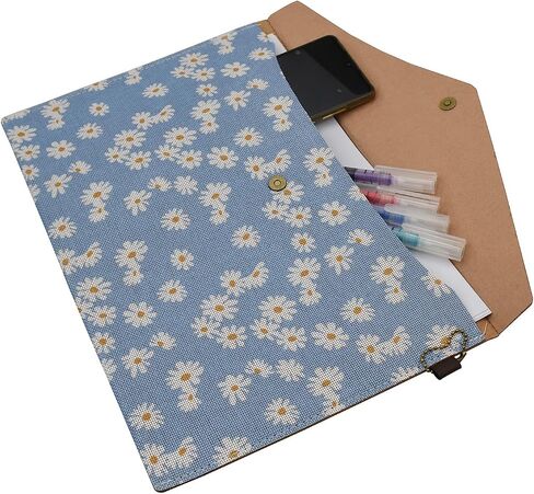 Enyuwlcm Felt folder Case Decorative A4 File Folder Document Holder Portfolio Envelope Floral Style with Snap Closure for Women Girls 4 Packs in Saudi Arabia
