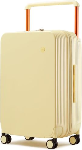 حقائب حمل من mixi معتمدة من شركة الطيران بمقبض واسع وخفيفة الوزن وحقائب ذات هيكل صلب من البولي كربونات وحقائب سفر بعجلات دوارة وقفل TSA، مقاس 20 بوصة باللون الأصفر in Kuwait