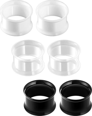 OUFER 6PCS Acrylic Ear Gauges, Mix-color Double Flared Ear Tunnels Plugs, UV Stretcher Expander Ear Piercing Jewelry For Women Men in Saudi Arabia