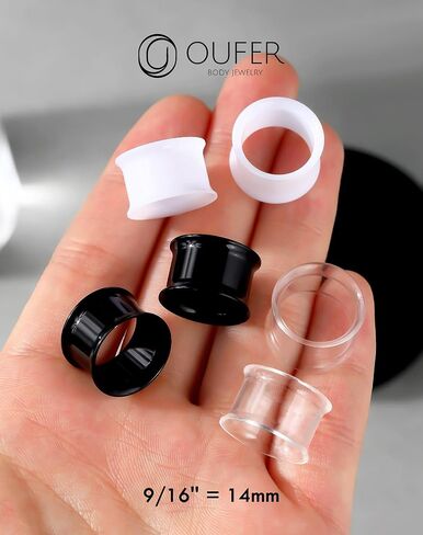 OUFER 6PCS Acrylic Ear Gauges, Mix-color Double Flared Ear Tunnels Plugs, UV Stretcher Expander Ear Piercing Jewelry For Women Men in Saudi Arabia