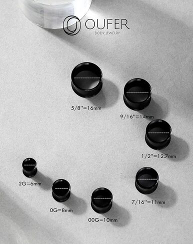 OUFER 6PCS Acrylic Ear Gauges, Mix-color Double Flared Ear Tunnels Plugs, UV Stretcher Expander Ear Piercing Jewelry For Women Men in Saudi Arabia
