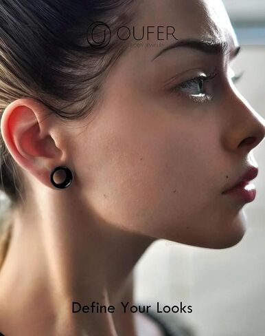 OUFER 6PCS Acrylic Ear Gauges, Mix-color Double Flared Ear Tunnels Plugs, UV Stretcher Expander Ear Piercing Jewelry For Women Men in Saudi Arabia