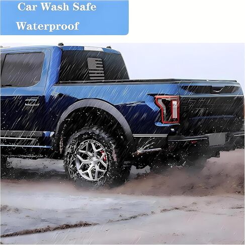 Fits Ford F150 F250 F350 2004-2024 Rear Middle Back Sliding Window American US Flag Vinyl Decal Matte Black Exterior Accessories in Kuwait