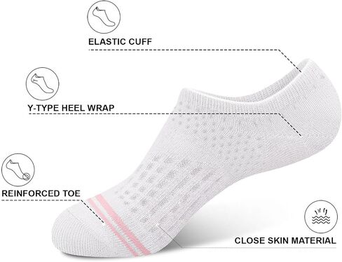 wernies No Show Socks Womens 10 Pairs Low Cut Ankle Socks with Non Slip Casual Invisible Liner Boat 5-8/8-11 in Saudi Arabia