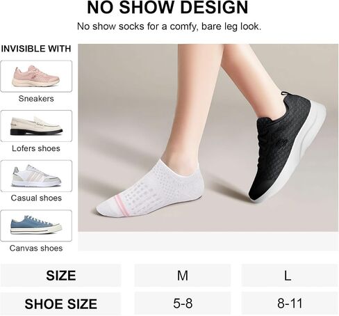 wernies No Show Socks Womens 10 Pairs Low Cut Ankle Socks with Non Slip Casual Invisible Liner Boat 5-8/8-11 in Saudi Arabia
