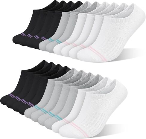 wernies No Show Socks Womens 10 Pairs Low Cut Ankle Socks with Non Slip Casual Invisible Liner Boat 5-8/8-11 in Saudi Arabia