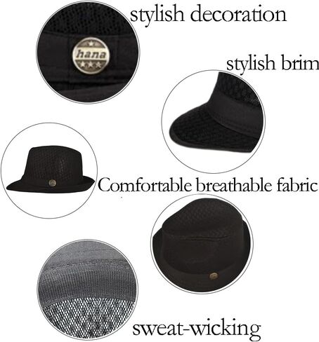 6 قطع من قبعة فيدورا للشاطئ الصيفية الشبكية للحفلات من القش وفطيرة لحم الخنزير للرجال والنساء in Kuwait