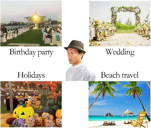 6 قطع من قبعة فيدورا للشاطئ الصيفية الشبكية للحفلات من القش وفطيرة لحم الخنزير للرجال والنساء in Kuwait