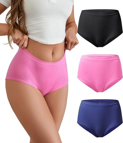 SHARICCA Women Boxer Briefs Seamless Soft Boy Shorts Underwear Stretchy Cheeky Boyshort Panties Microfiber Pack in Saudi Arabia