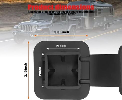 1 PC Trailer Hitch Plug Insert Cover, 2In Waterproof Vehicle Hitch Plug Protector, American Flag Design, Square Dustproof Hitch Receiver, Universal Heavy Duty Trailer Hitch Cover (Red) in Saudi Arabia