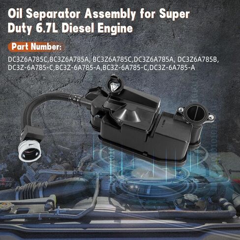 DC3Z6A785C، مجموعة فاصل الزيت للديزل فائق التحمل 6.7 لتر، مجموعة فاصل الزيت مع حلقات دائرية مثبتة مسبقًا تناسب 2011-2016 F-ord F250 F350 F450 F550 Super Duty 6.7L Powerstroke Diesel in Kuwait