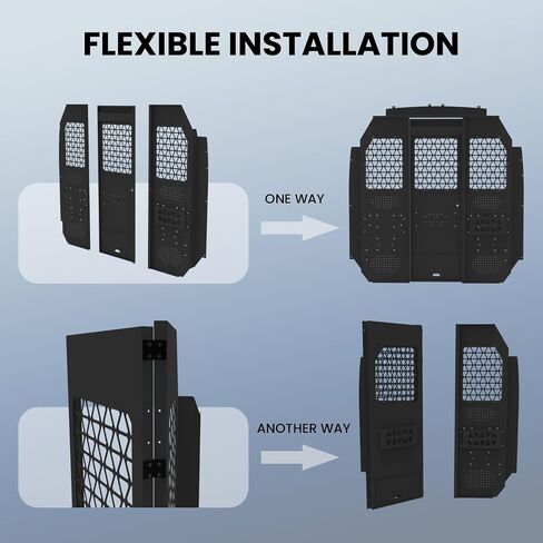Van Safety Partition Bulkhead Fit for 2015-2023 Ford Transit Mid-Roof Full-Size Vans - Heavy-Duty Steel Protection & Versatile Installation in Saudi Arabia