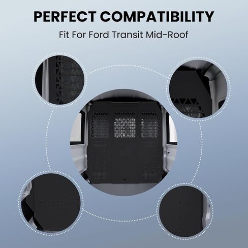 Van Safety Partition Bulkhead Fit for 2015-2023 Ford Transit Mid-Roof Full-Size Vans - Heavy-Duty Steel Protection & Versatile Installation in Saudi Arabia