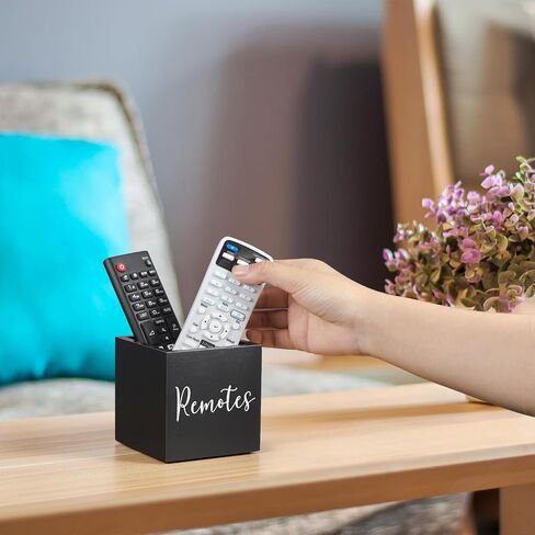 DRASTAR Acacia Remote Control Holder, TV Remote Holder, with 2 Compartments，Remote Storage Caddy, Remote Control Organizer in Saudi Arabia