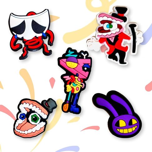 The Amazing Digital Circus Shoelace Charms - Shoe Laces Clips Charms Decoration, Cute Jax Pomni Kinger Zooble Bubbles Caine Gifts Party Favors (Digital Circus) in Saudi Arabia