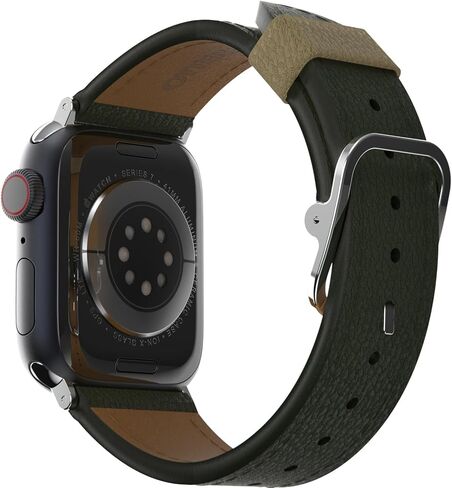 OtterBox Symmetry Cactus Leather Watch Band for Apple Watch Series 7/8/9 38/40/41mm Noir ASH (Black) in Saudi Arabia