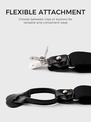 Suspenders for Men with Clip & 6 Buttons 1.4in Y-Shape Stainless Steel in Saudi Arabia