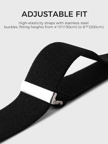 Suspenders for Men with Clip & 6 Buttons 1.4in Y-Shape Stainless Steel in Saudi Arabia