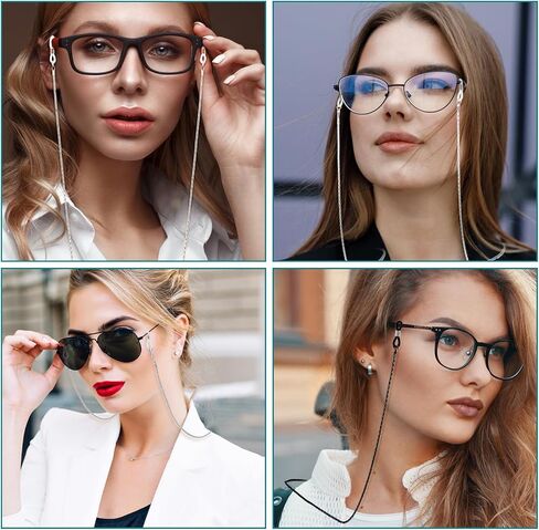 7 قطع من سلاسل النظارات، سلسلة نظارات زجاجية للنساء والرجال، حاملات نظارات العين حول الرقبة، حزام نظارات القراءة قابل للتعديل، سلسلة النظارات الشمسية الآمنة، مثبت النظارات in Saudi Arabia