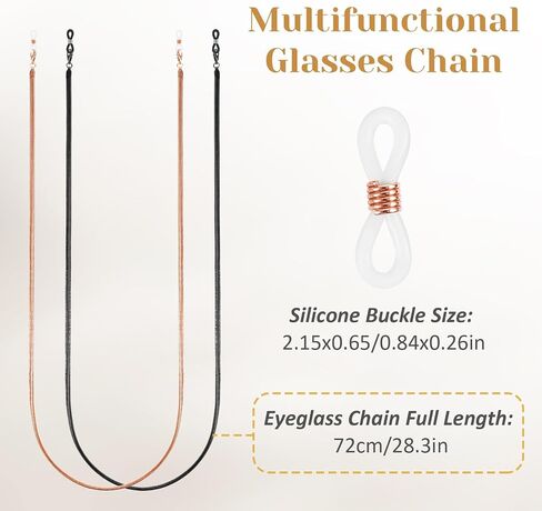 2Pcs Eyeglass Chains for Women, Snake Strap Holder Glasses Chain, Metal Eyeglasses Sunglasses Chain Hanger Necklace in Saudi Arabia