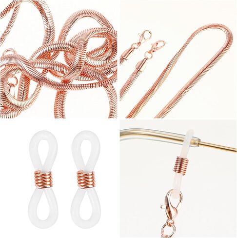 2Pcs Eyeglass Chains for Women, Snake Strap Holder Glasses Chain, Metal Eyeglasses Sunglasses Chain Hanger Necklace in Saudi Arabia