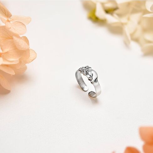 AeraVida Cute & Trendy Little Elephant .925 Sterling Silver Adjustable Fit Toe or Pinky Ring for Nature & Animal Inspired Style with Versatile Summer Fashion Vibes in Saudi Arabia