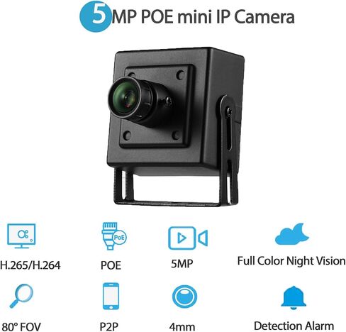 5MP Mini Fisheye POE IP Camera,1.7mm Lens 180° Wide Viewing Angle P2P Remote View CCTV Video IP POE Camera,Small Indoor Fisheye Security Camera H.265 (I706-3-P-HS) in Saudi Arabia