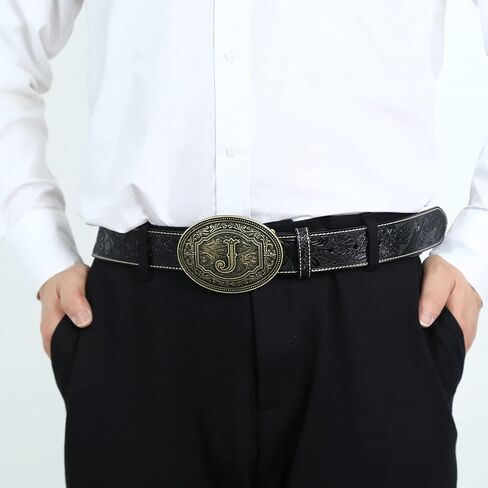 Belt Buckles Men- Initial Letters A-Z Western Rodeo Cowboy Cowgirl Belt Buckle for Men Boys Halloween Birthday Party Gifts in Saudi Arabia