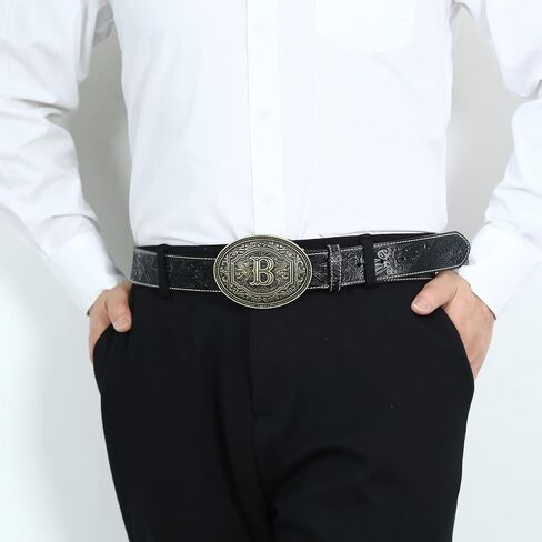 Belt Buckles Men- Initial Letters A-Z Western Rodeo Cowboy Cowgirl Belt Buckle for Men Boys Halloween Birthday Party Gifts in Saudi Arabia