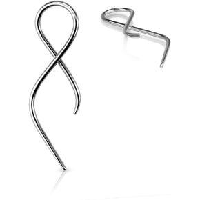 Twist Tail Taper 316L Surgical Stainelss Steel (SOLD AS A PAIR)