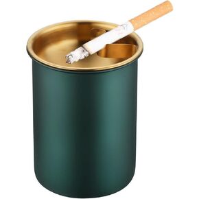 Car Ashtray with Lid, Portable Smell Proof Self-Extinguishing Auto Ashtray, Detachable Smokeless for Car Cup Holder, Stainless Steel Windproof Butt Bucket Ash Tray for Outdoor Travel Home Office