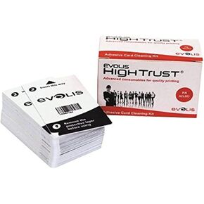 Evolis Primacy Printer Consumables Adhesive Cleaning Card Kit 50 Adhesive Cards ACL003