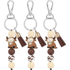 Highland Cow Keychain Highland Cow Party Favors Cute Gifts Animal Keychains with Tassel for Women Men Gifts