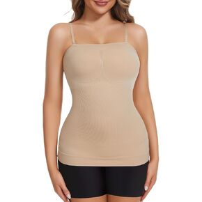 Tummy Control Compression Tank Tops for Women Seamless Body Shaper Camisole