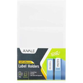Juvale 30 Pack Self Adhesive Pockets with Blank Card Labels, Clear Label Holders with White Cards (2.1 x 4 in)