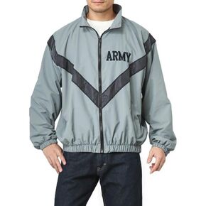 Men's Retro Stand Collar Zip Up Reflective US IPFU PT ARMY Military Jacket with Pocket