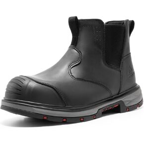 NORTIV 8 Slip-on Steel Toe Work Boots for Men Waterproof Safety Construction Boots